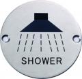 Photo of SS-SIGN005-S Shower Circular Symbol Satin Stainless Steel