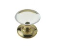 Photo of Jedo Oval Glass Mort Knob Pol/brass =