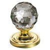 Photo of Crystal mortice knob - 60mm - Polished Brass