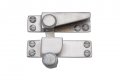 Photo of Hook Plate Sash Fastener Chrome Brass and Satin= 