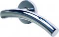 Photo of Arched T Bar lever on Rose (SS Inner) Polished Stainless Steel 