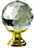 Photo of Crystal cabinet knob - 20mm - Polished brass