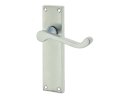 Photo of Scroll - Long plate - Latch lever - Satin chrome