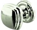 Photo of Square Mortice Knob On a Rose - Polished chrome