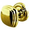 Photo of Square Mortice Knob On a Rose - Polished Brass