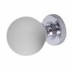 Photo of Frosted Glass Ball Mortice Knob - Polished Chrome 