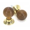 Photo of Anvil 91787 - Rosewood & Polished Brass Beehive Mortice/Rim Knob Set