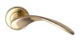 Photo of Volo lever on a rose SATIN NICKEL finish=