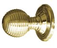 Photo of Cabinet knob - Reeded - 28mm - Polished brass