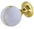 Photo of Mortice knob set - Ball - Glass - Polished brass