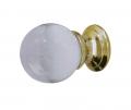 Photo of Plain Glass Ball Knob - 30mm - Polished brass