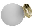 Photo of Frosted Glass Cabinet knob - 30mm - Polished Brass 
