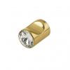 Photo of Crystal cylindrical cabinet knob - Polished brass