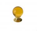 Photo of Amber Plain Ball Knob - 25mm - Polished brass